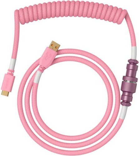 Image of Glorious - Coiled USB-C Artisan Braided Keyboard Cable for Mechanical Gaming Keyboards - Pink