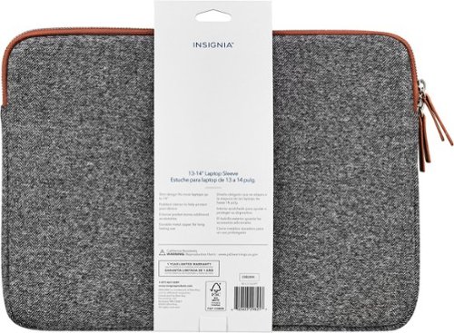 INSIGNIA™ LAPTOP SLEEVE FOR MOST 14” LAPTOPS - GRAY BUY ONLINE