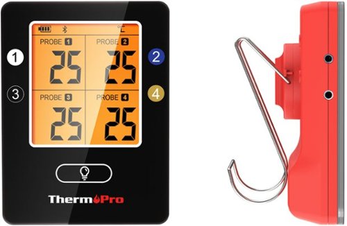 ThermoPro Bluetooth 4 Probes Wireless Food Thermometer - Black/Red BUY IN SINGAPORE