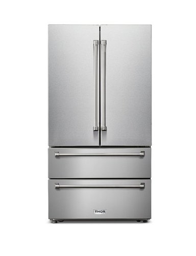 Thor Kitchen - 22.5 Cu. Ft. Professional French Door Counter Depth Refrigerator with Ice Maker - Stainless steel