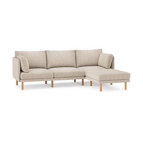 Burrow - Modern Field 3-Seat Sofa with Attachable Ottoman - Oatmeal