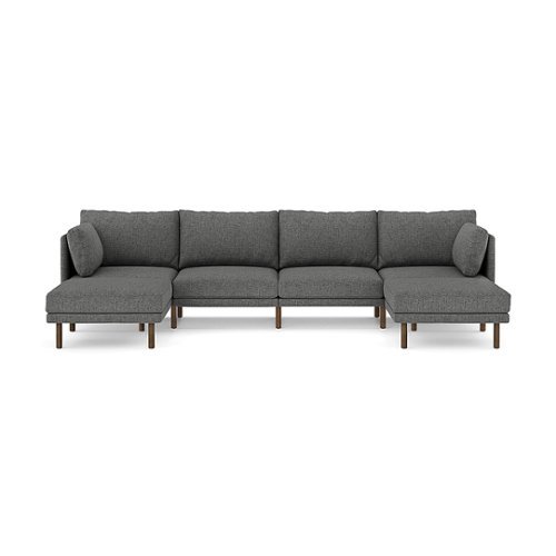Burrow - Modern Field 4-Seat Sofa with Double Attachable Ottoman - Carbon