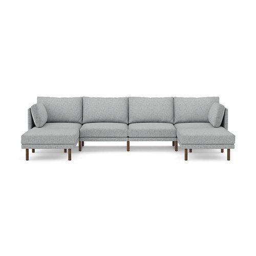 

Burrow - Modern Field 4-Seat Sofa with Double Attachable Ottoman - Fog
