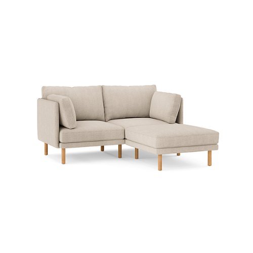 

Burrow - Modern Field 2-Seat Sofa with Attachable Ottoman - Oatmeal