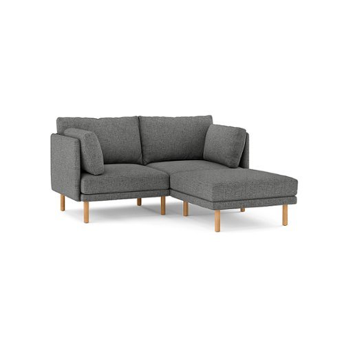 Burrow - Modern Field 2-Seat Sofa with Attachable Ottoman - Carbon