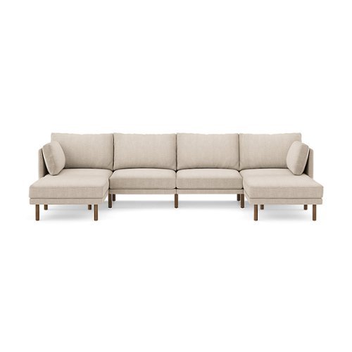 Burrow - Modern Field 4-Seat Sofa with Double Attachable Ottoman - Oatmeal