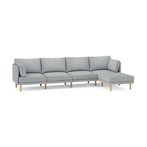 

Burrow - Modern Field 4-Seat Sofa with Attachable Ottoman - Fog
