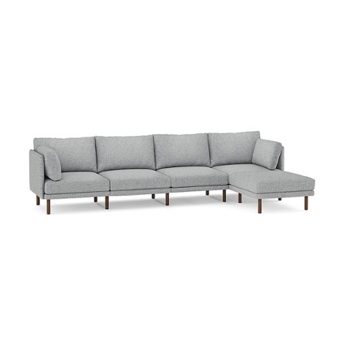 Burrow - Modern Field 4-Seat Sofa with Attachable Ottoman - Fog