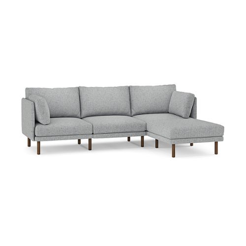 

Burrow - Modern Field 3-Seat Sofa with Attachable Ottoman - Fog