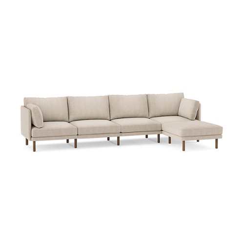 Burrow - Modern Field 4-Seat Sofa with Attachable Ottoman - Oatmeal