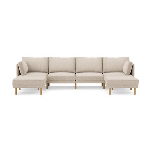 

Burrow - Modern Field 4-Seat Sofa with Double Attachable Ottoman - Oatmeal