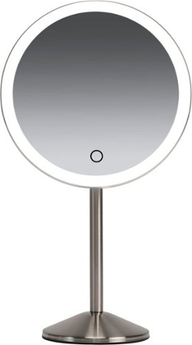 Ilios - Rechargeable 1x Round Tabletop Mirror - Silver