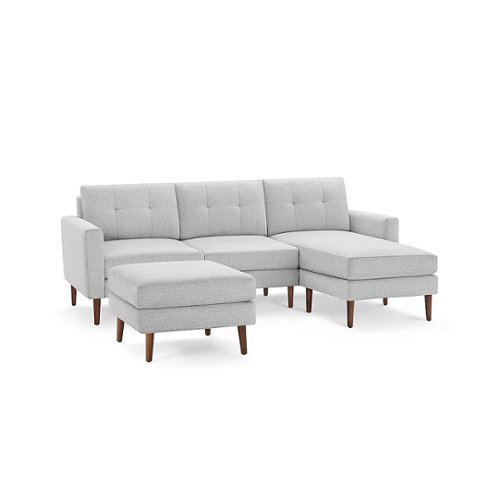 

Burrow - Mid-Century Nomad Sofa Sectional with Ottoman - Crushed Gravel