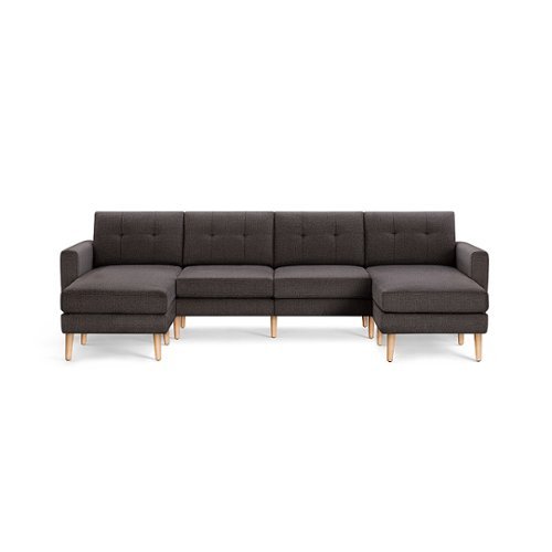 Burrow - Mid-Century Nomad King Sofa with Double Chaise - Charcoal