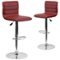 Alamont Home - Vincent Contemporary Vinyl Barstool (set of 2) - Burgundy-Front_Standard