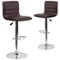 Alamont Home - Vincent Contemporary Vinyl Barstool (set of 2) - Brown-Front_Standard