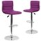 Alamont Home - Vincent Contemporary Vinyl Barstool (set of 2) - Purple-Front_Standard