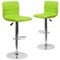 Alamont Home - Vincent Contemporary Vinyl Barstool (set of 2) - Green-Front_Standard