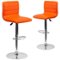 Alamont Home - Vincent Contemporary Vinyl Barstool (set of 2) - Orange-Front_Standard