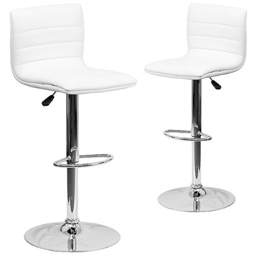 Alamont Home - Vincent Contemporary Vinyl Barstool (set of 2) - White