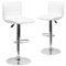 Alamont Home - Vincent Contemporary Vinyl Barstool (set of 2) - White-Front_Standard