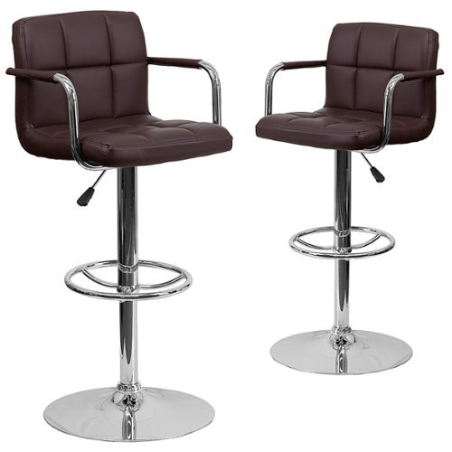 

Flash Furniture - Genna Contemporary Vinyl Barstool (set of 2) - Brown