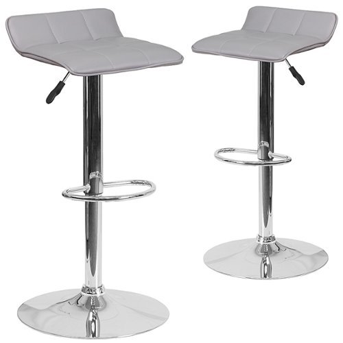 Photos - Chair Flash Furniture  Alice Contemporary Vinyl Barstool  - Gray 2-DS (set of 2)
