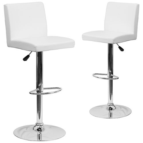 Alamont Home - Avery Contemporary Vinyl Barstool (set of 2) - White