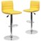 Alamont Home - Vincent Contemporary Vinyl Barstool (set of 2) - Yellow-Front_Standard