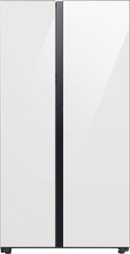 Samsung - BESPOKE Side-by-Side Counter Depth Smart Refrigerator with Beverage Center - White Glass
