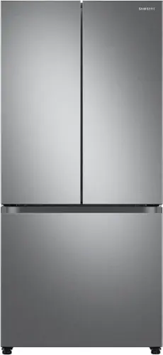 Front. Samsung - 25 cu. ft. 3-Door French Door Smart Refrigerator with Dual Auto Ice Maker - Stainless Steel.