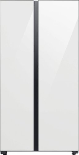 Samsung - BESPOKE Side-by-Side Smart Refrigerator with Beverage Center - White Glass