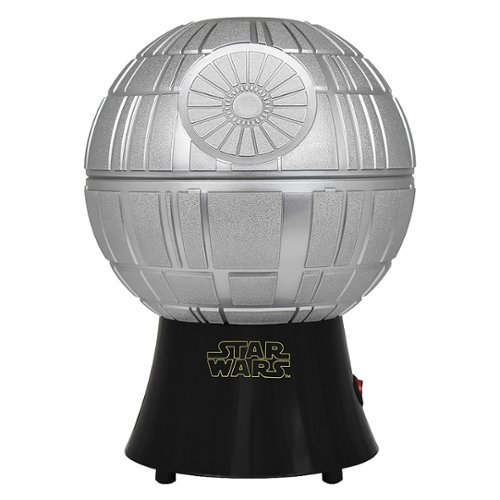 Image of Uncanny Brands Star Wars Death Star Popcorn Maker - Hot Air Style with Removable Bowl - Silver