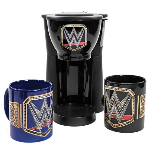 

Uncanny Brands - WWE Single Serve Coffee Maker with 2 Mugs - Black