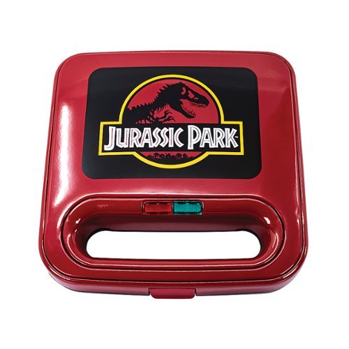 Uncanny Brands Jurassic Park Grilled Cheese Maker  a Jurassic Park Kitchen Appliance - Red