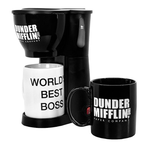 

Uncanny Brands - The Office Single Serve Coffee Maker with 2 Mugs - Black