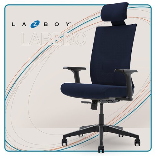 

La-Z-Boy - Ergonomic Executive Mesh Office Chair with Adjustable Headrest and Lumbar Support - Navy