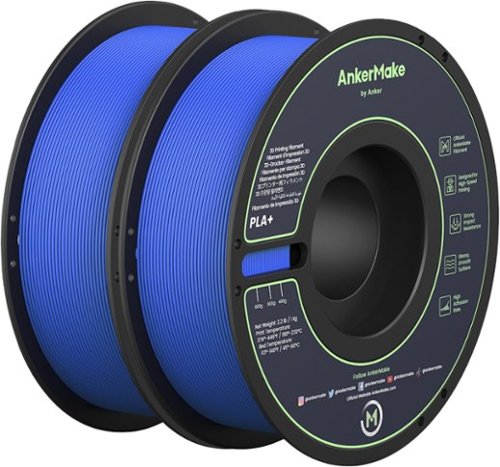 AnkerMake - 1.75 mm PLA Filament, Smooth, High-Adhesion Rate, Designed for High-Spped Printing, 2-Pack, 4.4 lbs/2kg - Blue