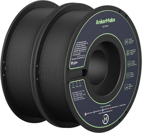 AnkerMake - 1.75 mm PLA Filament, Smooth, High-Adhesion Rate, Designed for High-Spped Printing, 2-Pack, 4.4 lbs/2kg - Black