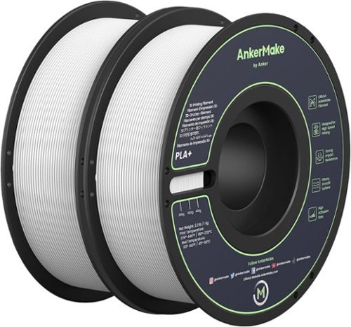 AnkerMake - 1.75 mm PLA Filament, Smooth, High-Adhesion Rate, Designed for High-Spped Printing, 2-Pack, 4.4 lbs/2kg - White