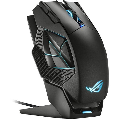 ASUS ROG Spatha X Wireless Optical Gaming Mouse with 12 Programmable Buttons and Magnetic Charging Stand - Wireless - Black GLOBAL SHIPPING