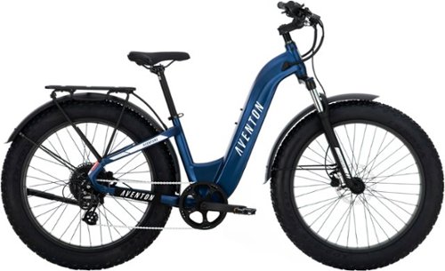 Image of Aventon - Aventure.2 Step-Through Ebike w/ 60 mile Max Operating Range and 28 MPH Max Speed - Large - Cobalt