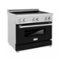 ZLINE - 36" Legacy Induction Range w/ 5 Elements in DuraSnow® Steel & Black Matte Door (RAINDS-BLM-36)-Front_Standard