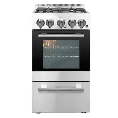 Front. Forno Appliances - Lamazze Alta Qualita 2.05 Cu. Ft. Freestanding Gas Range with LP Conversion Kit - Silver.