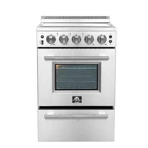 Front. Forno Appliances - Loiano Alta Qualita 2.3 Cu. Ft. Freestanding Electric Range - Silver.