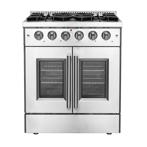 Forno Appliances - Galiano 4.32 Cu. Ft. Freestanding Gas Range with French Doors and LP Conversion Kit - Stainless Steel