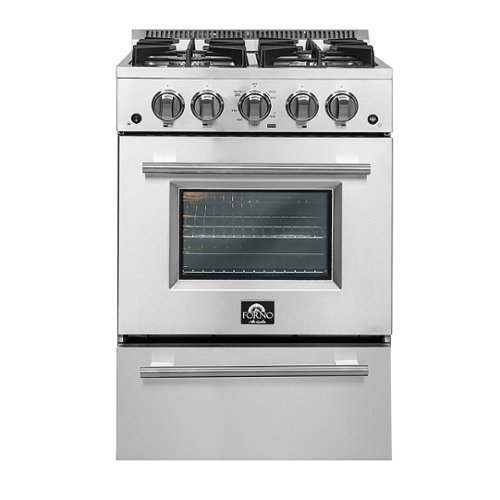 Forno Appliances - Breno Alta Qualita 2.3 Cu. Ft. Freestanding Gas Range with Steam Clean Function and LP Conversion Kit - Silver