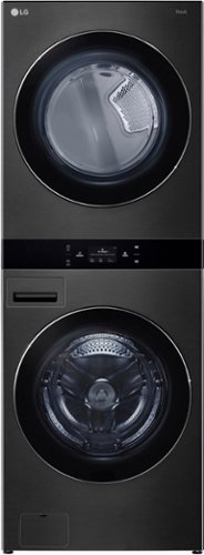 LG - 5.0 Cu. Ft. HE Smart Front Load Washer and 7.4 Cu. Ft. Electric Dryer WashTower with Steam and Center Control - Black Steel