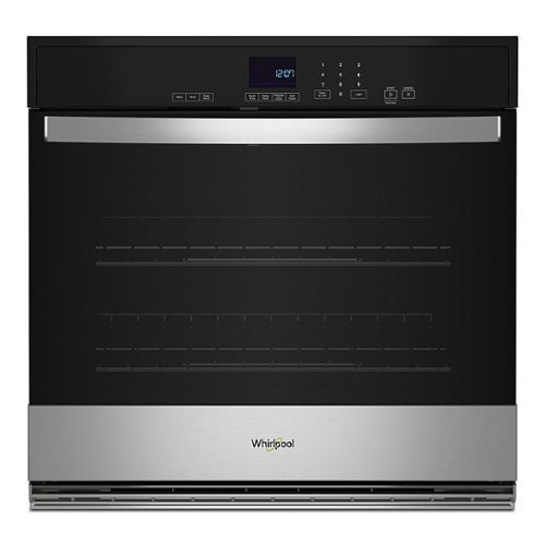 Whirlpool - 30" Built-In Single Electric Wall Oven with Adjustable Self-Clean Cycle - Stainless Steel