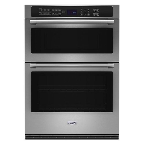 Maytag - 30" Built-In Electric Convection Double Wall Combination with Microwave and Air Fry - Stainless Steel